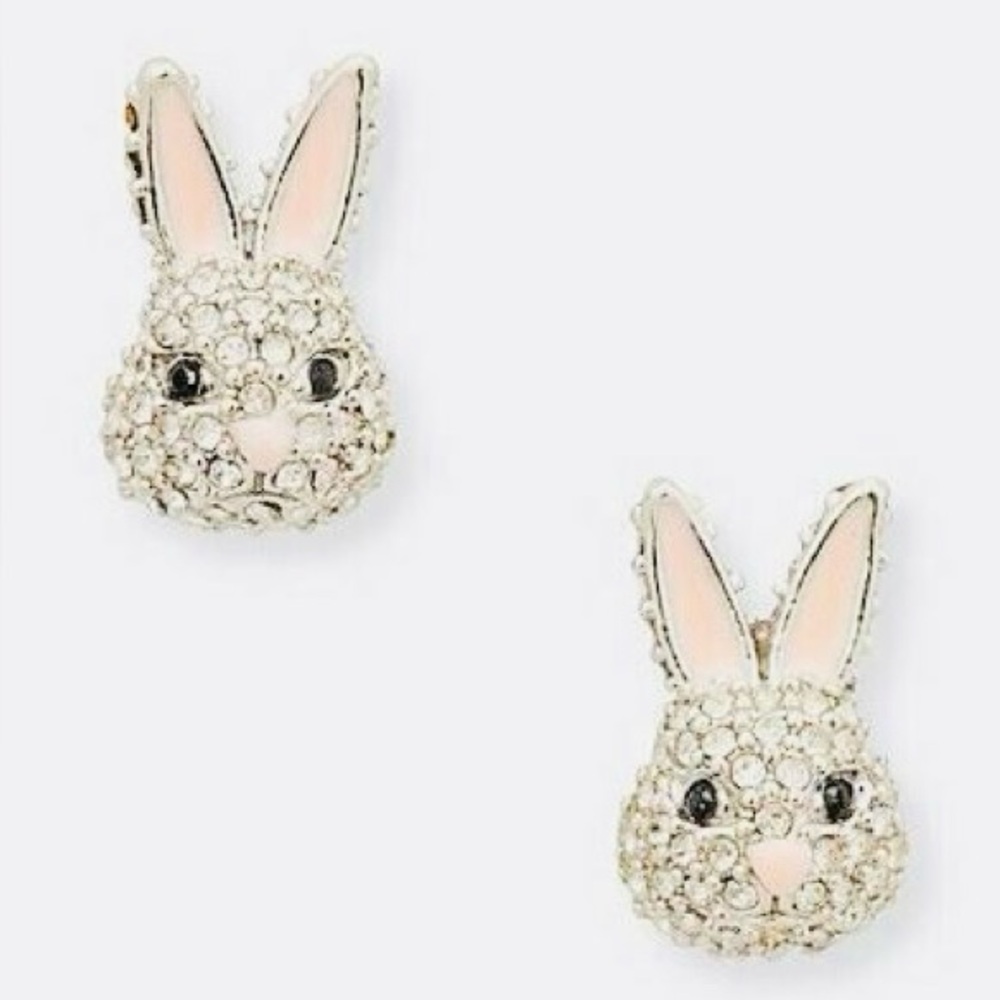 Kate Spade New York pavé crystal rabbit stud Earrings NWT